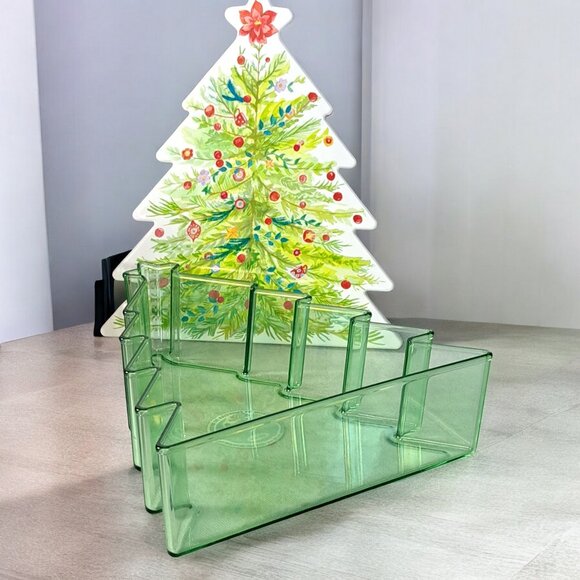 Pioneer Woman CHRISTMAS TREE Treats Cookies Fudge PLASTIC Holder Holiday plate - Picture 7 of 14